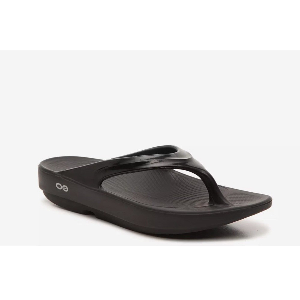 Oofos Oolala Sandals Women's 10 Black Comfort Recovery Flip Flops‎ Slip On Thong